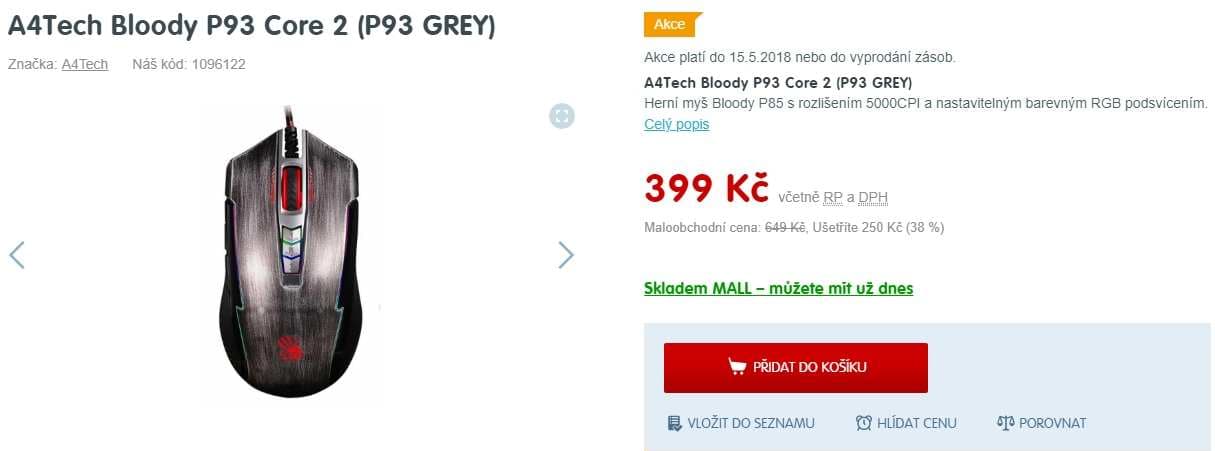 Herní myš A4Tech Bloody P93