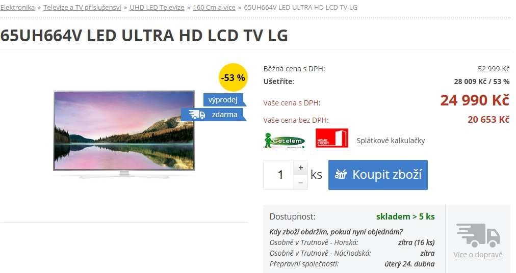 Ultra HD TV, HDR, Smart, 165 cm, LG