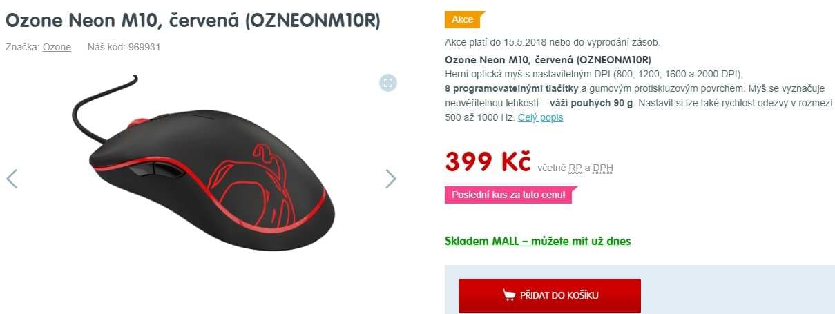 Herní myš Ozone NEON 3K. LED