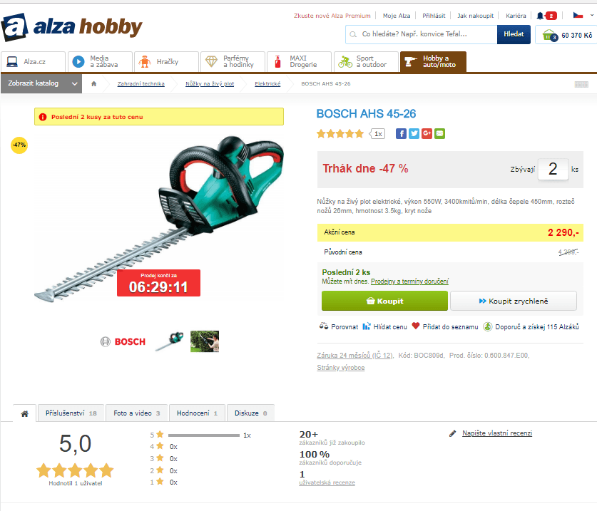 Nůžky na živý plot Bosch, elektrické