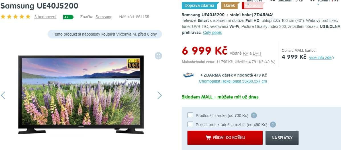 Full HD LED TV, Smart, 100 cm, Samsung