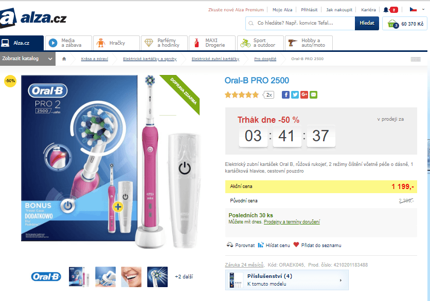 El. zubní kartáček Oral-B PRO 2500