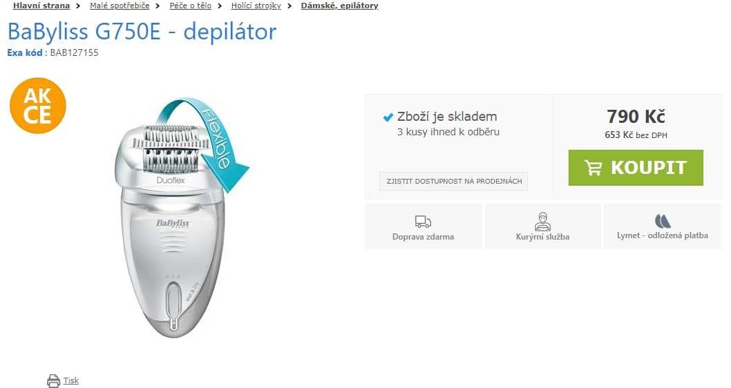 Depilátor BaByliss Duo Flex G750E