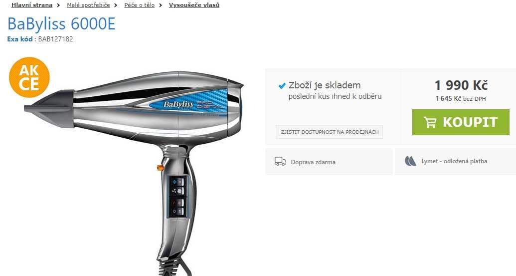 Fén BaByliss 6000E Pro Digital