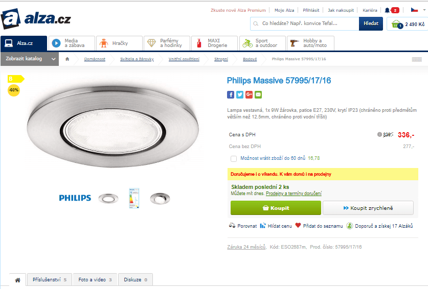 Zapuštěné bodové svítidlo Philips 57995/17/16