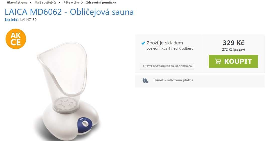 Obličejová sauna / inhalátor Laica MD6062