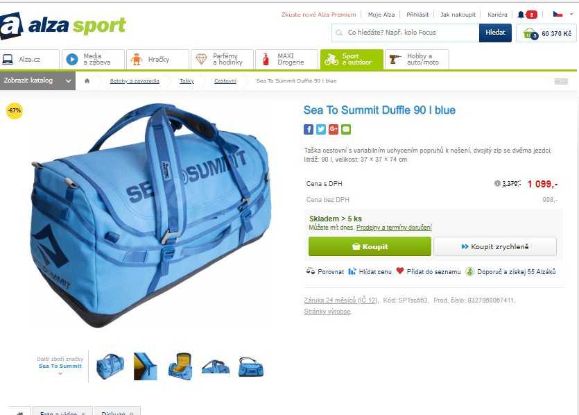 Cestovní taška Sea To Summit 90 l