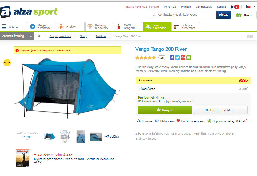 Stan pro dva - Vango Tango 200 River