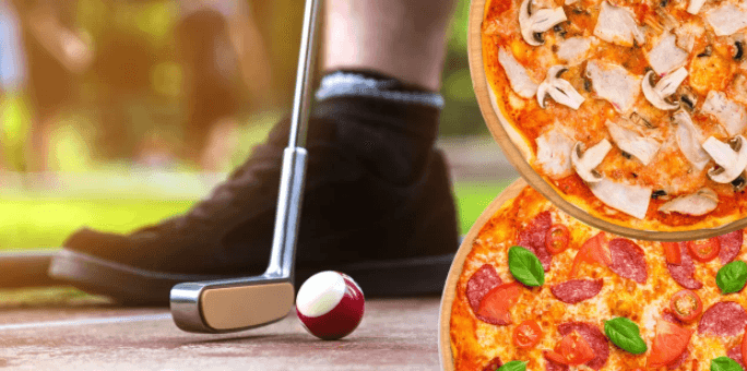 2 libovolné pizzy dle výběru a 1 hod. minigolfu