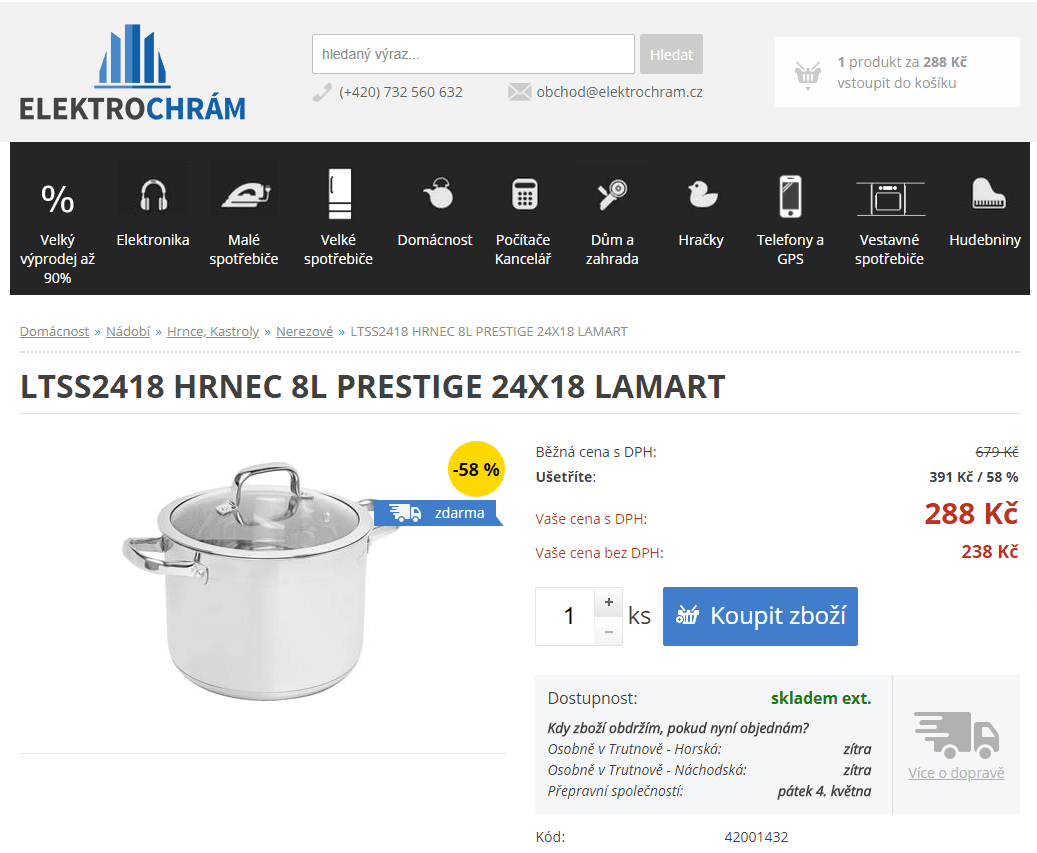 8 litrový hrnec Lamart Prestige