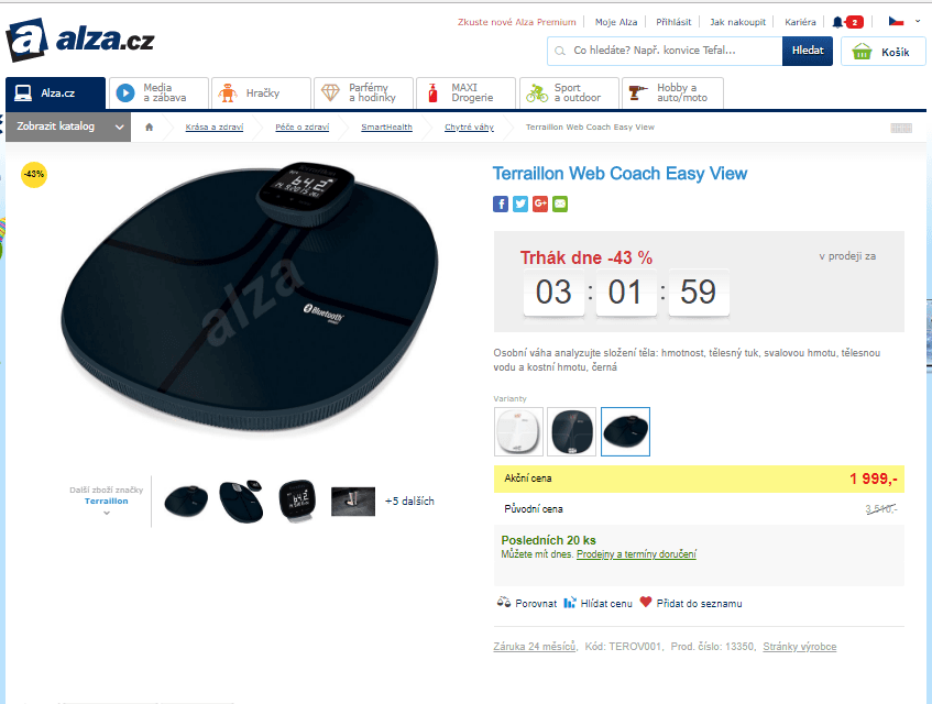 BT osobní váha Terraillon Web Coach