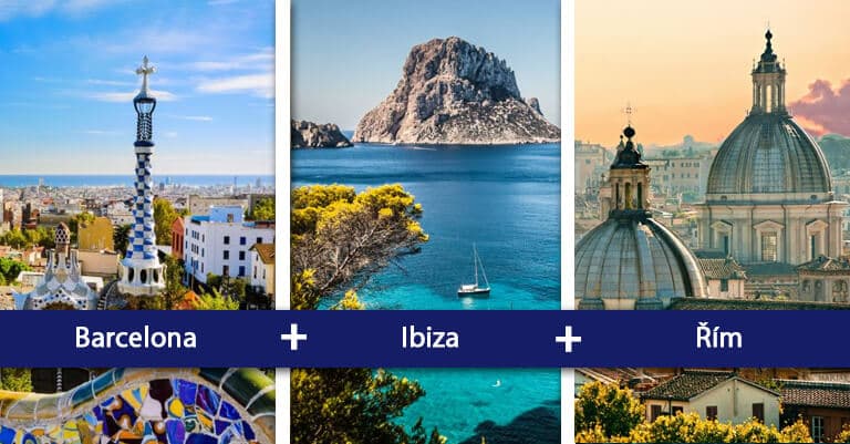 3v1: Barcelona + Ibiza + Řím