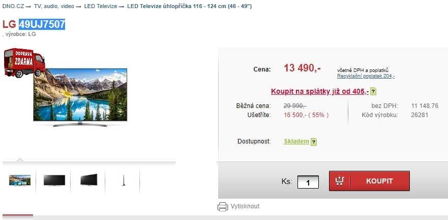 Ultra HD TV, HDR, Smart, 123 cm, LG