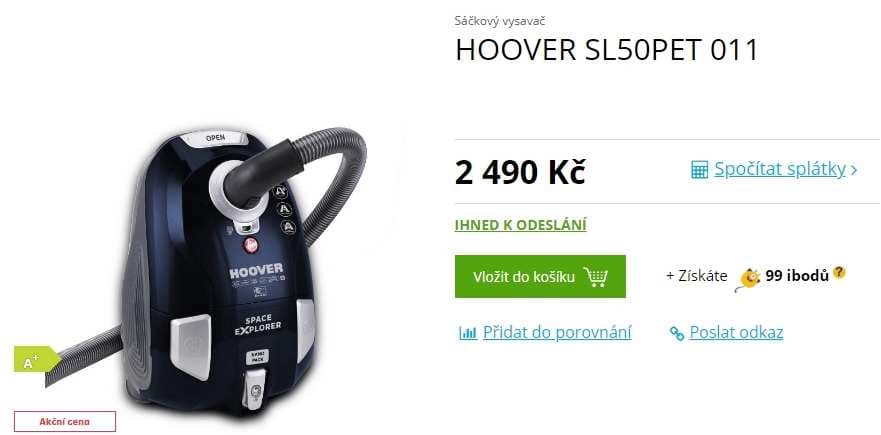 Sáčkový vysavač Hoover Space Explorer