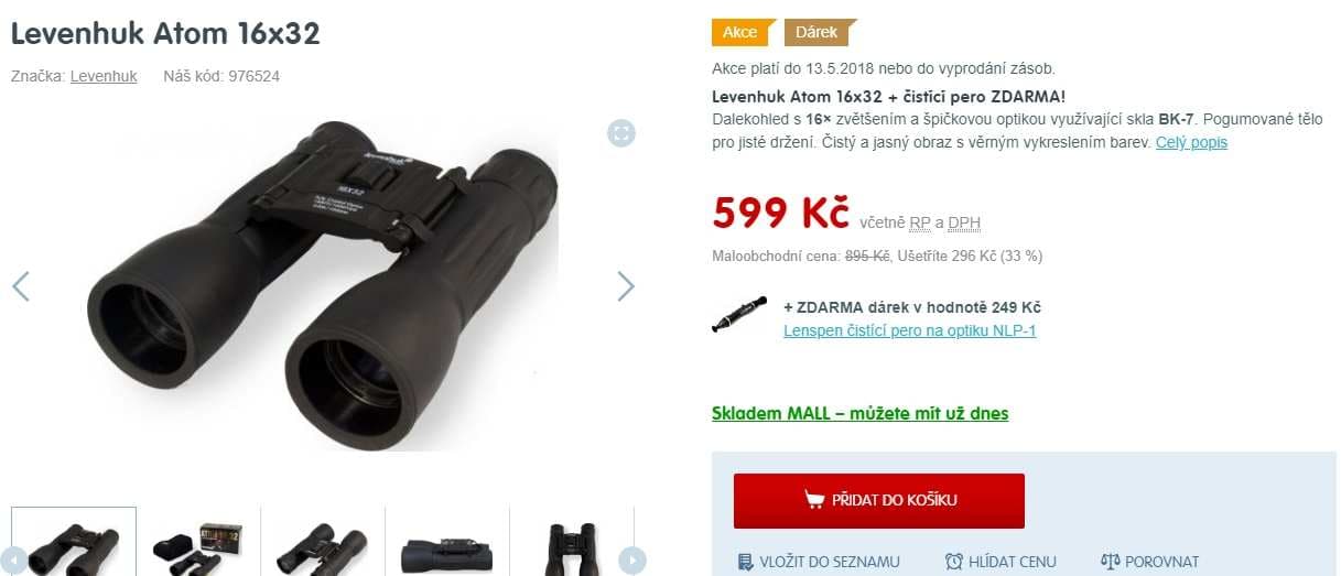 Dalekohled Levenhuk Atom 16x32