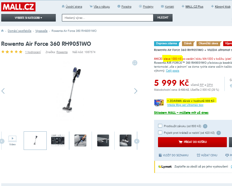 Bezdrátový tyčový vysavač Rowenta Air Force