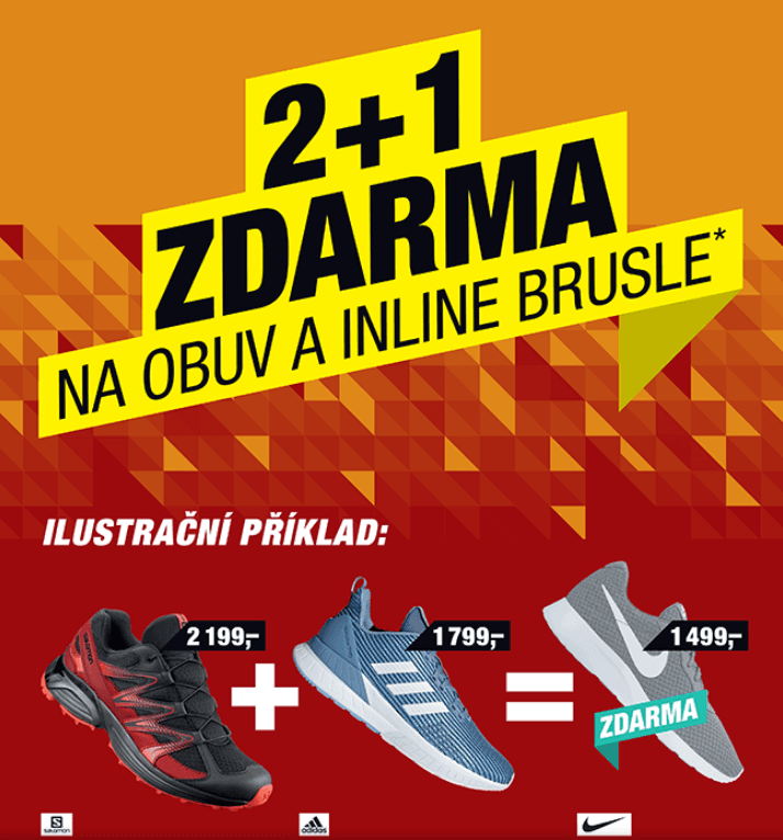 Hervis - 2+1 zdarma na obuv a brusle