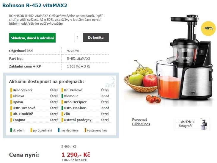 Odšťavňovač Rohnson R452