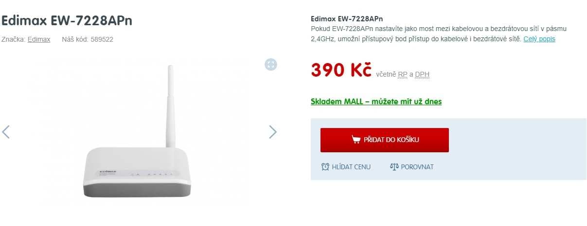 Wifi access point, extender Edimax