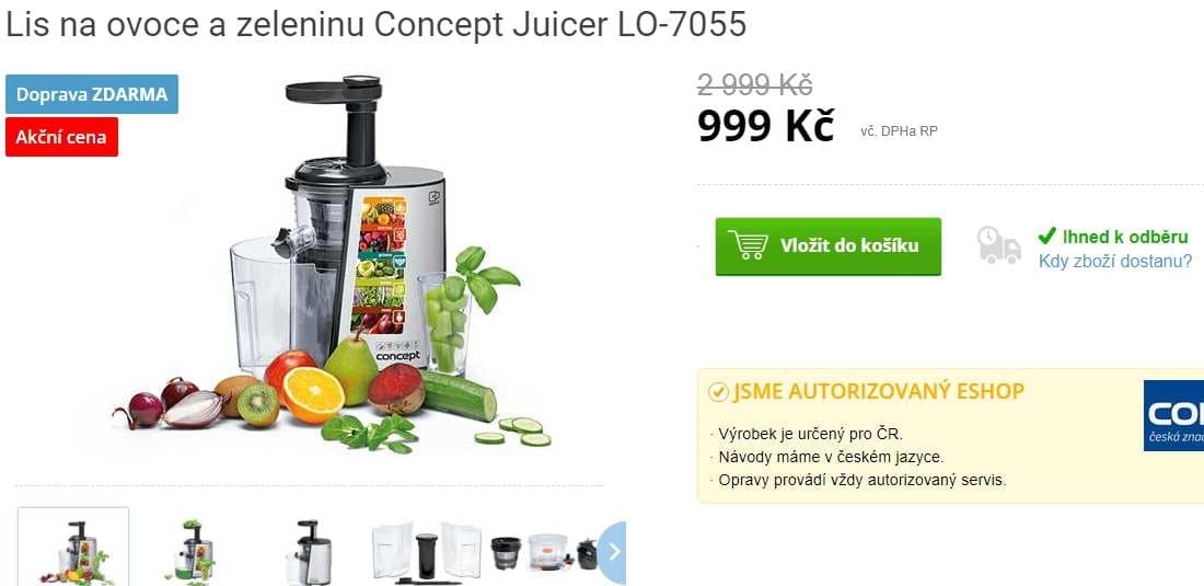 Šnekový odšťavňovač CONCEPT