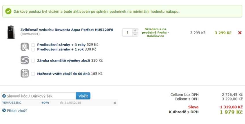 Zvlhčovač vzduchu Rowenta HU5220F0 