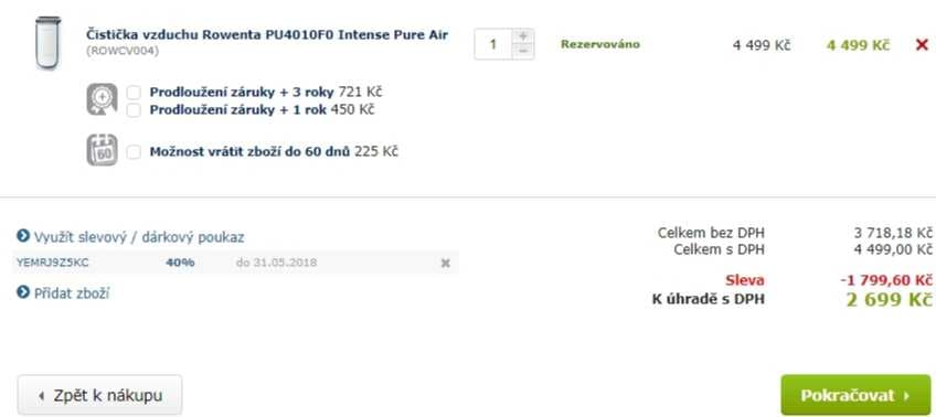 Čištička vzduchu Rowenta Intense Pure Air 