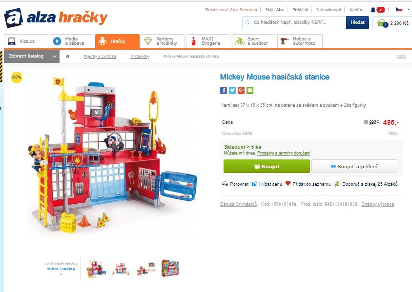 Mickey Mouse hasičská stanice + figurky