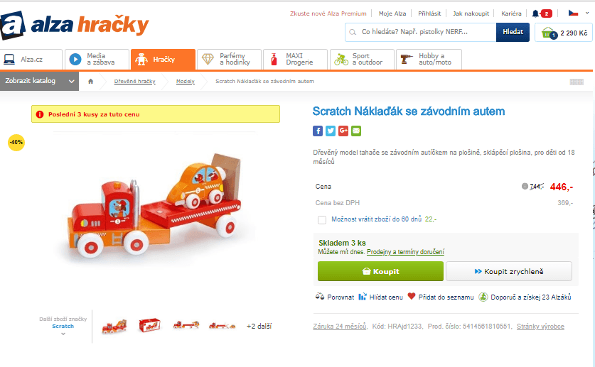 Náklaďák se závodním autem Scratch