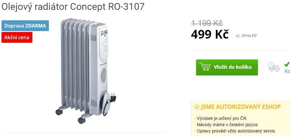 Olejový radiátor CONCEPT 