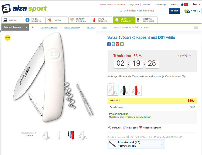 Swiza švýcarský kapesní nůž D01