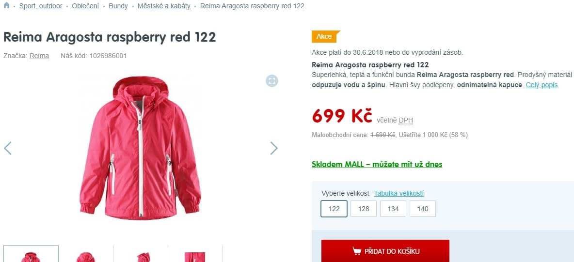 Dětské funkční bundy Reima Aragosta
