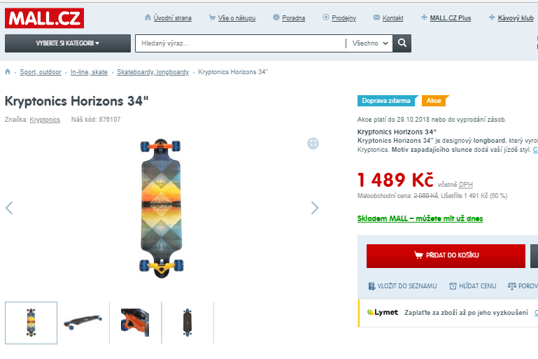 Designový longboard Kryptonics Horizons 34" 