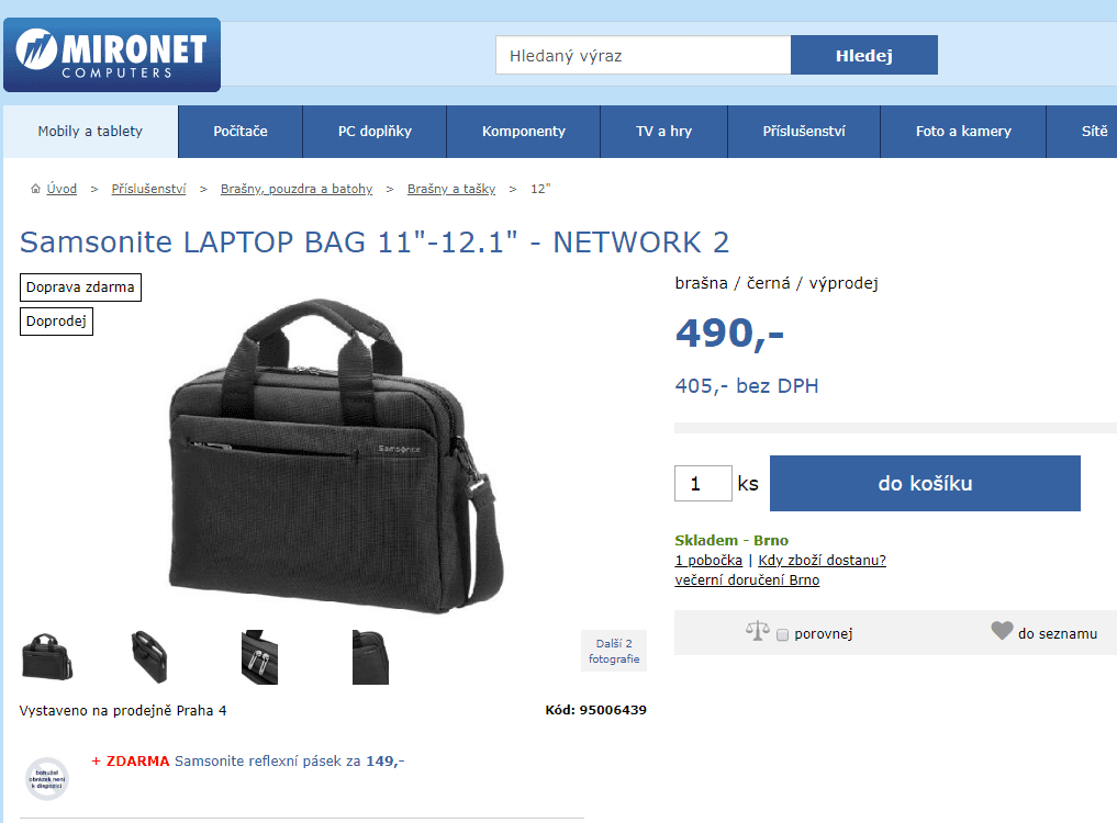 Brašna na notebook Samsonite, 12,1"