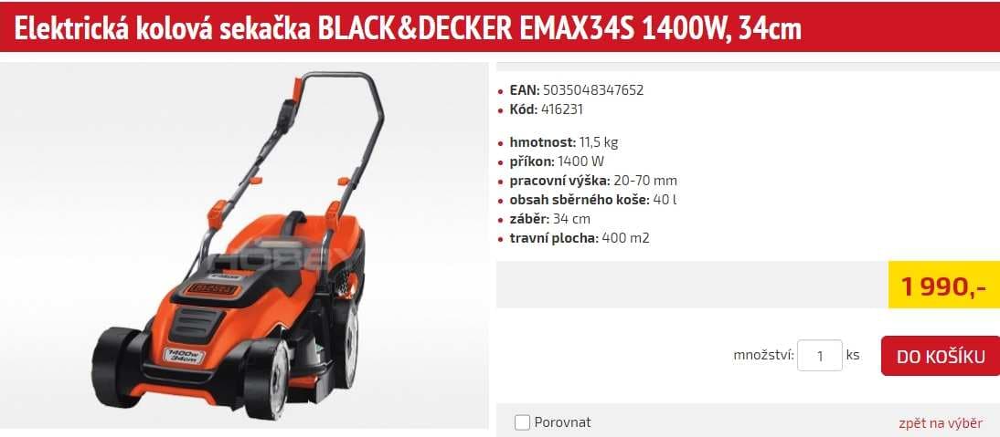 El. sekačka Black & Decker EMAX, 34cm