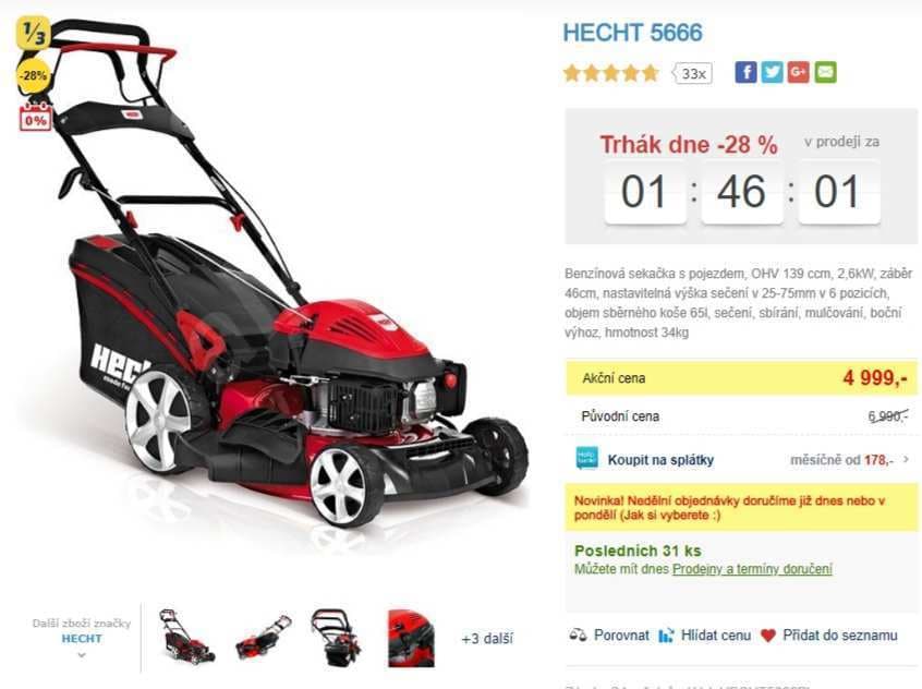 Benzínová sekačka Hecht, 46 cm