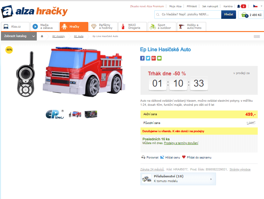 Hasičské RC auto ovládané hlasem
