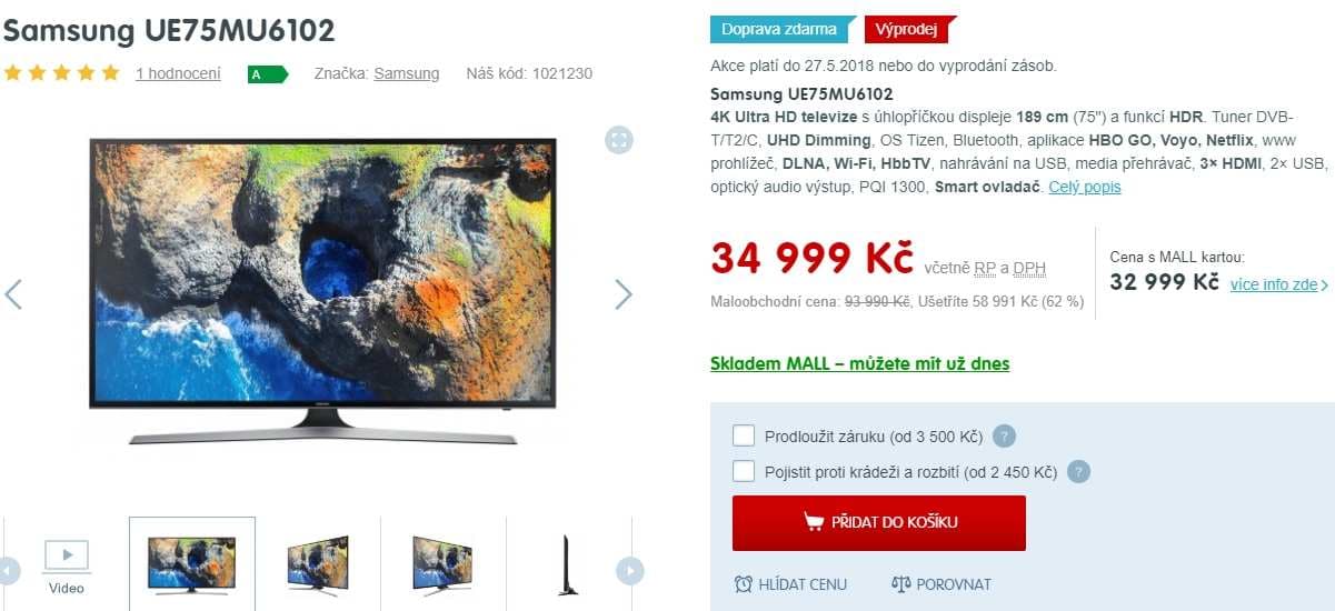 Ultra HD TV, HDR, Smart, 189cm, Samsung