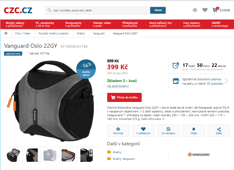 Fotobrašna Vanguard Oslo 22GY