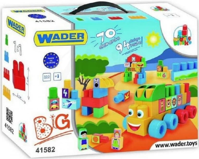 Stavebnice Wader, kostky, 70 kusů