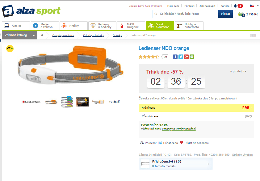 Čelovka Ledlenser NEO orange