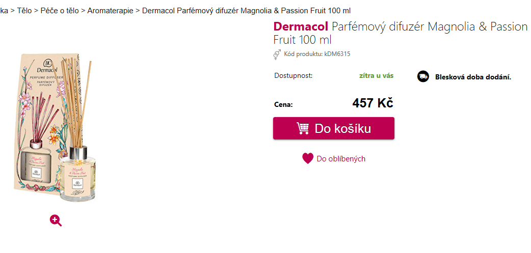 Parfémový difuzér Dermacol Magnolia&Passion Fruit