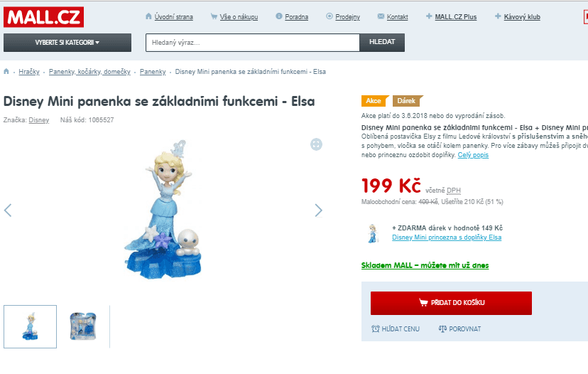 Disney Mini panenka se základními funkcemi