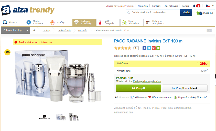 Dárková sada PACO RABANNE Invictus 