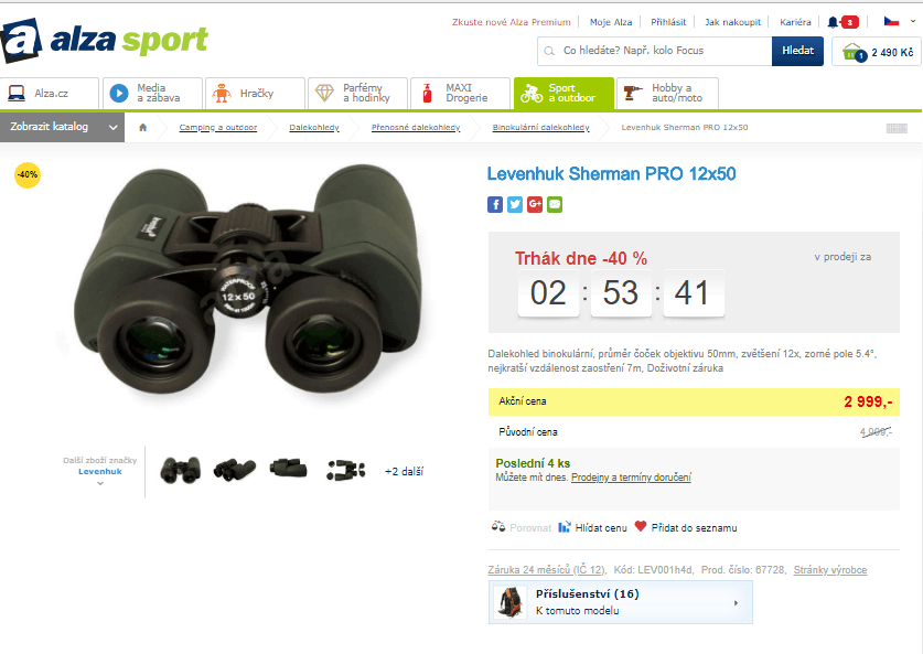 Dalekohled Levenhuk Sherman PRO 12x50