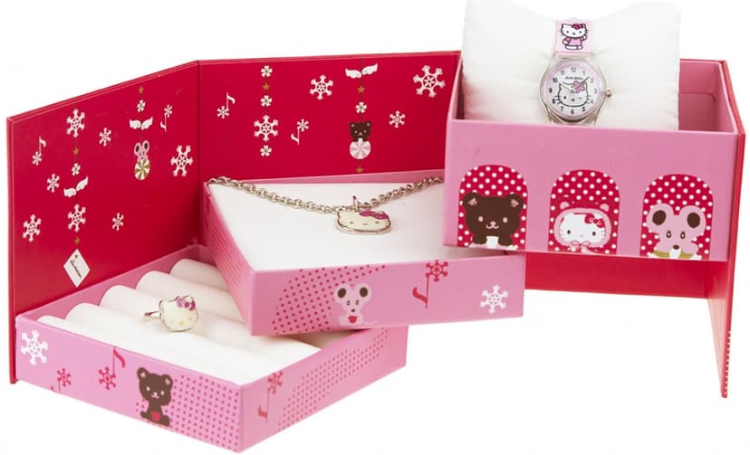 Set prstýnku, řetízku a hodinek Hello Kitty 
