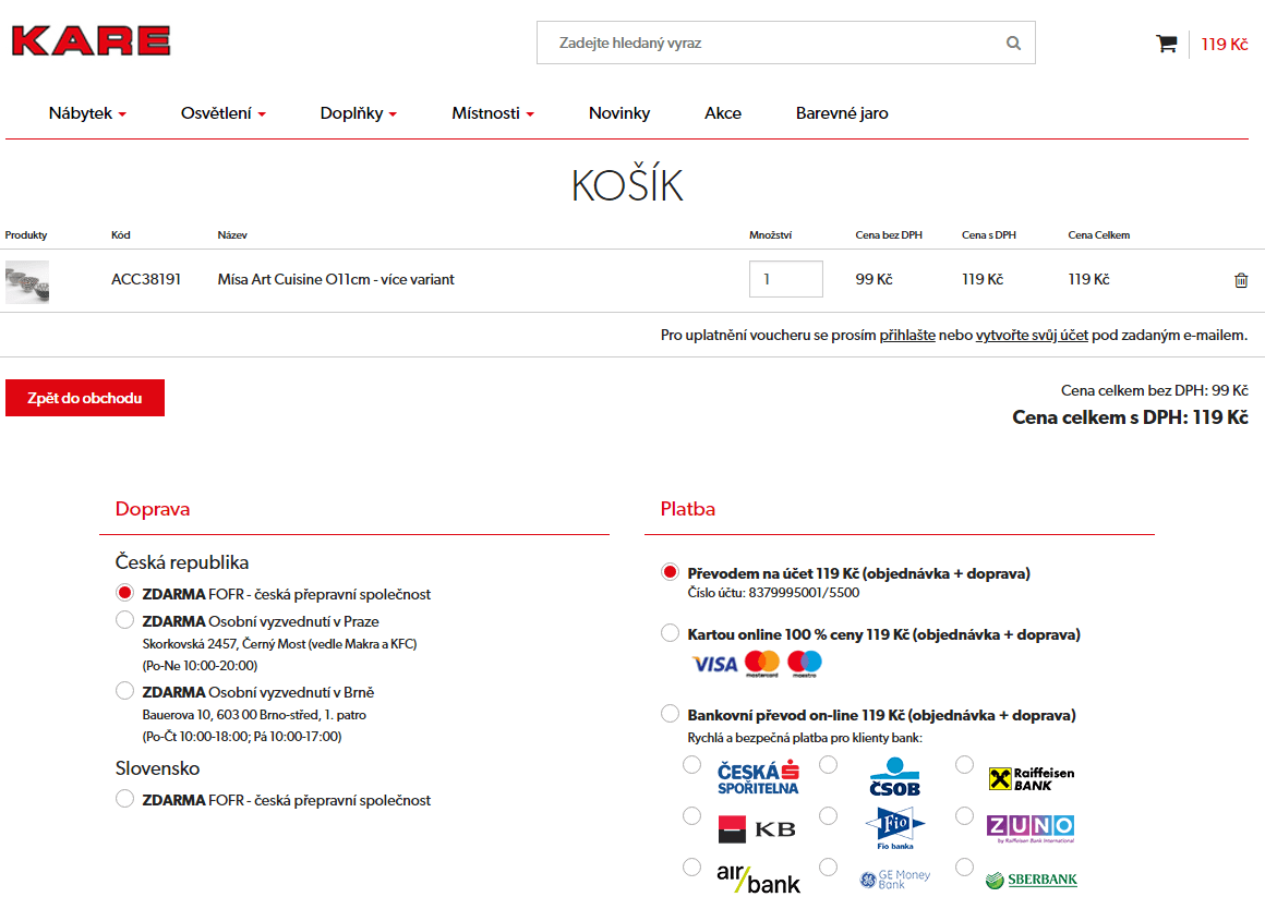Kare-shop.cz - doprava zdarma na vše