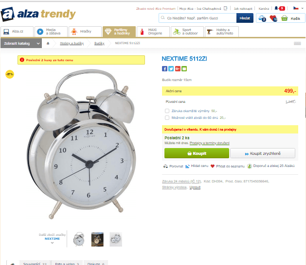 Retro budík NEXTIME 5112ZI