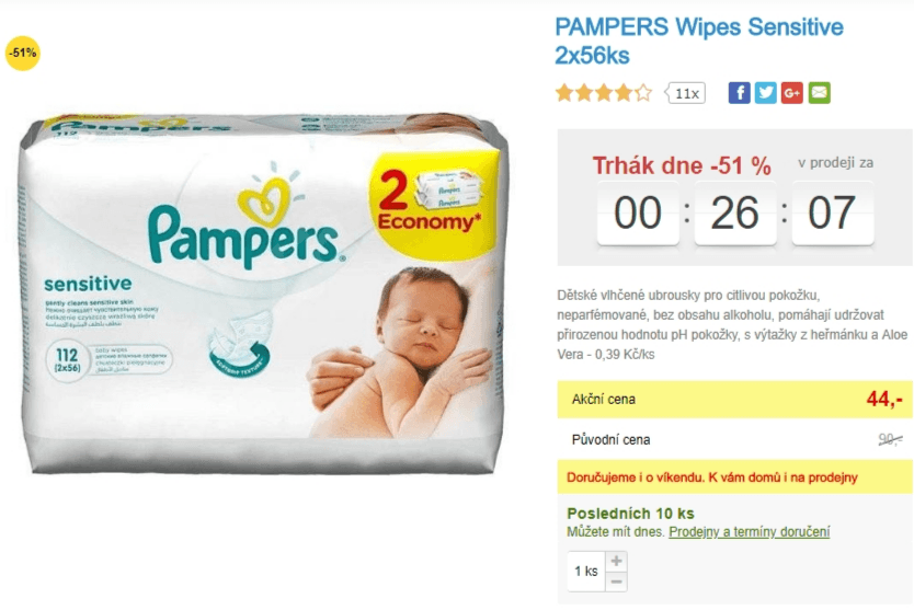 Vlhčené ubrousky PAMPERS - 112 kusů