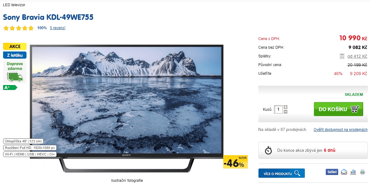 Full HD LED TV, Smart, 123cm, SONY