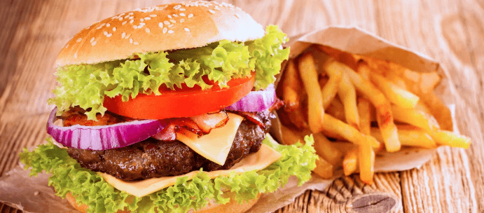 1× burger včetně přílohy